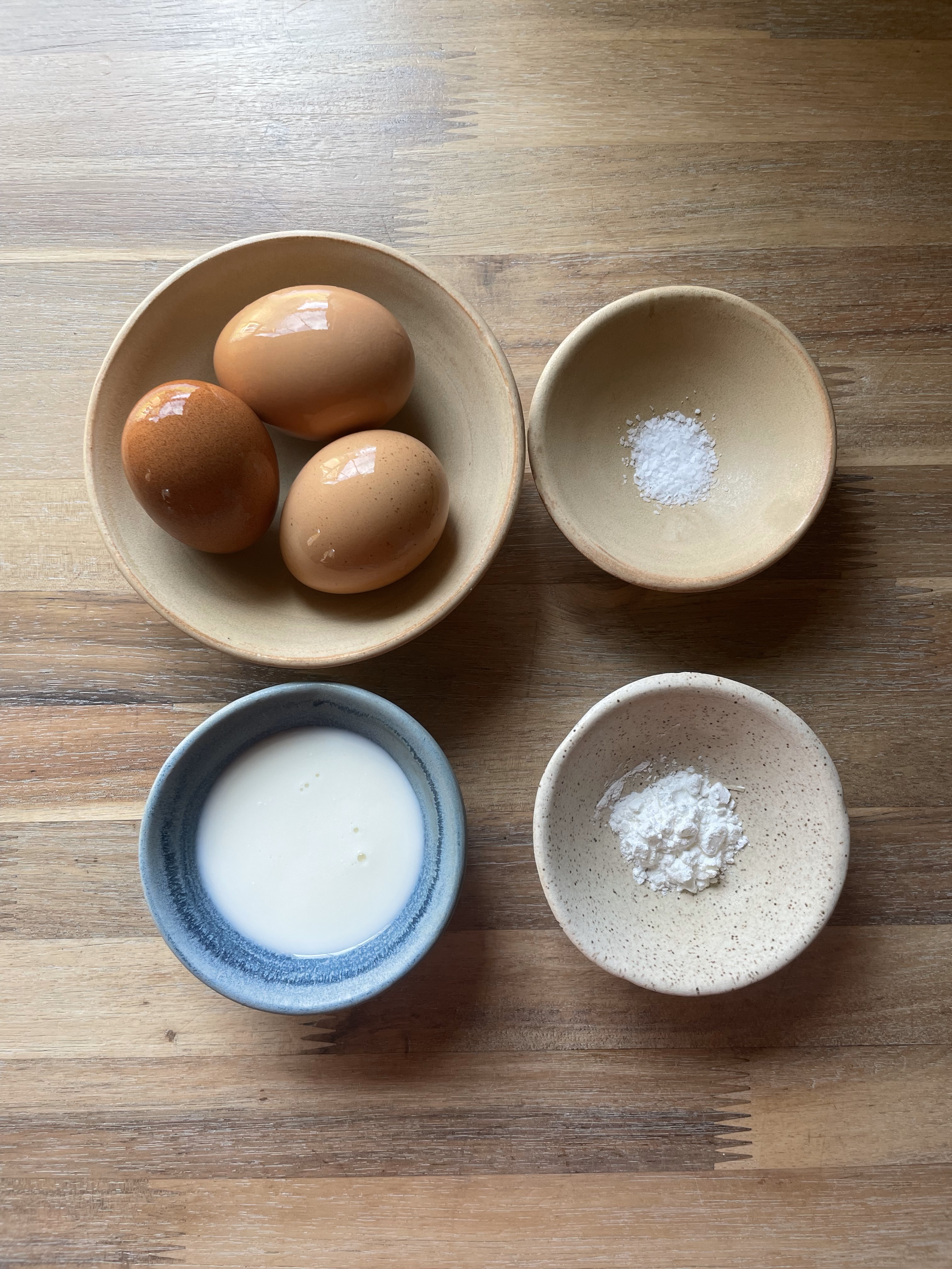 Scrambled egg mise en place