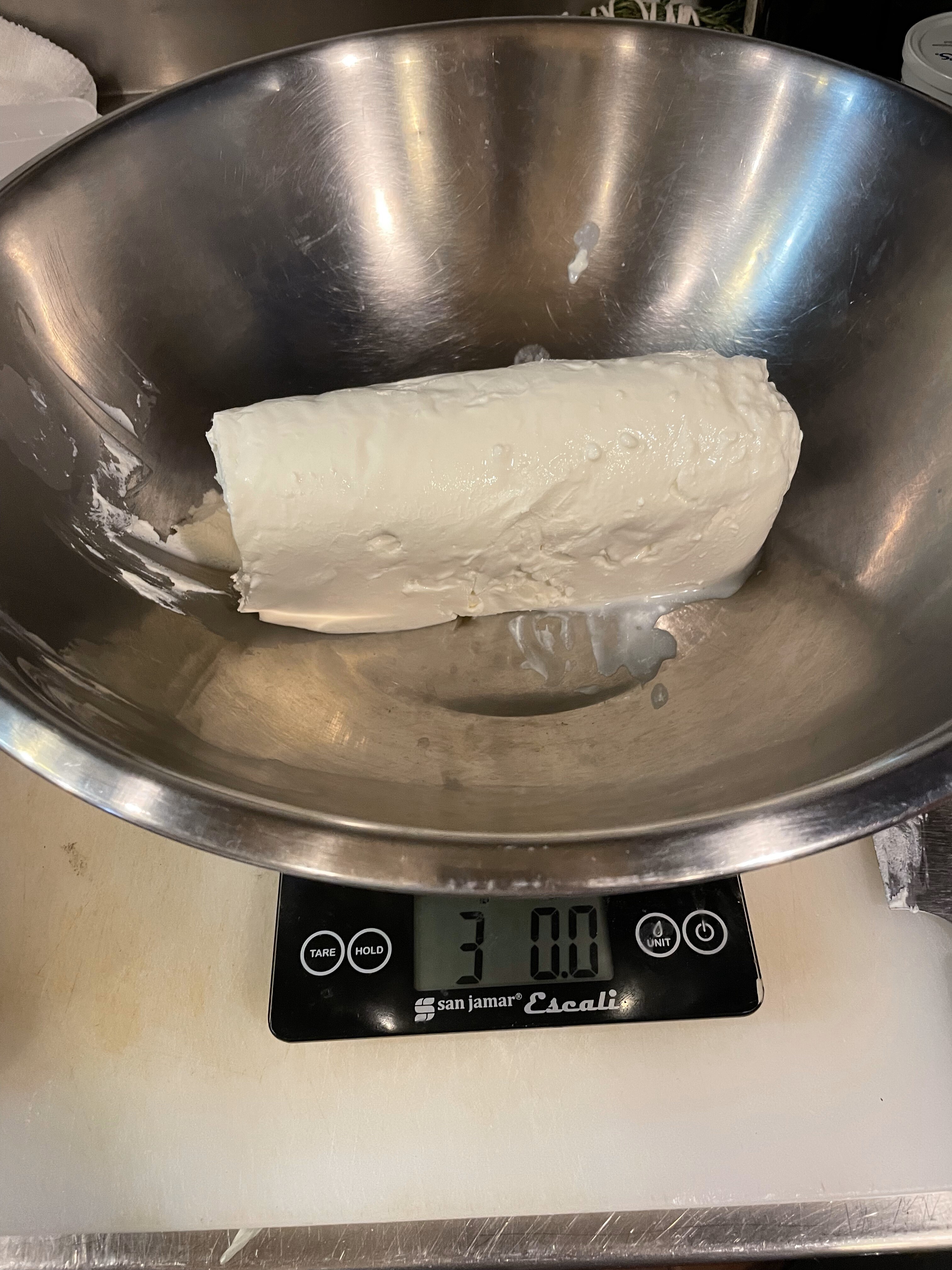 Weighing cheese