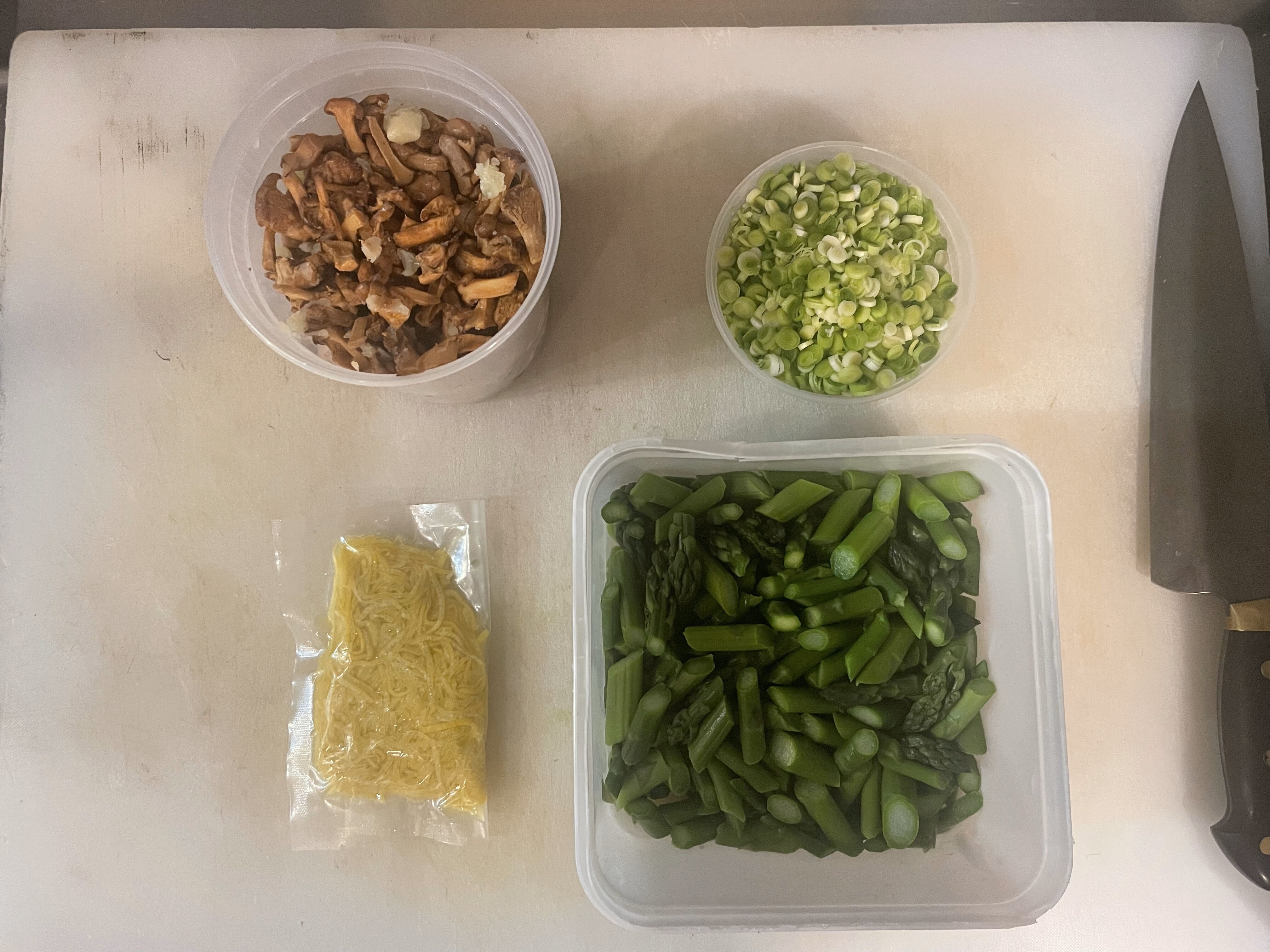 Mise for rest of gnocchi dish