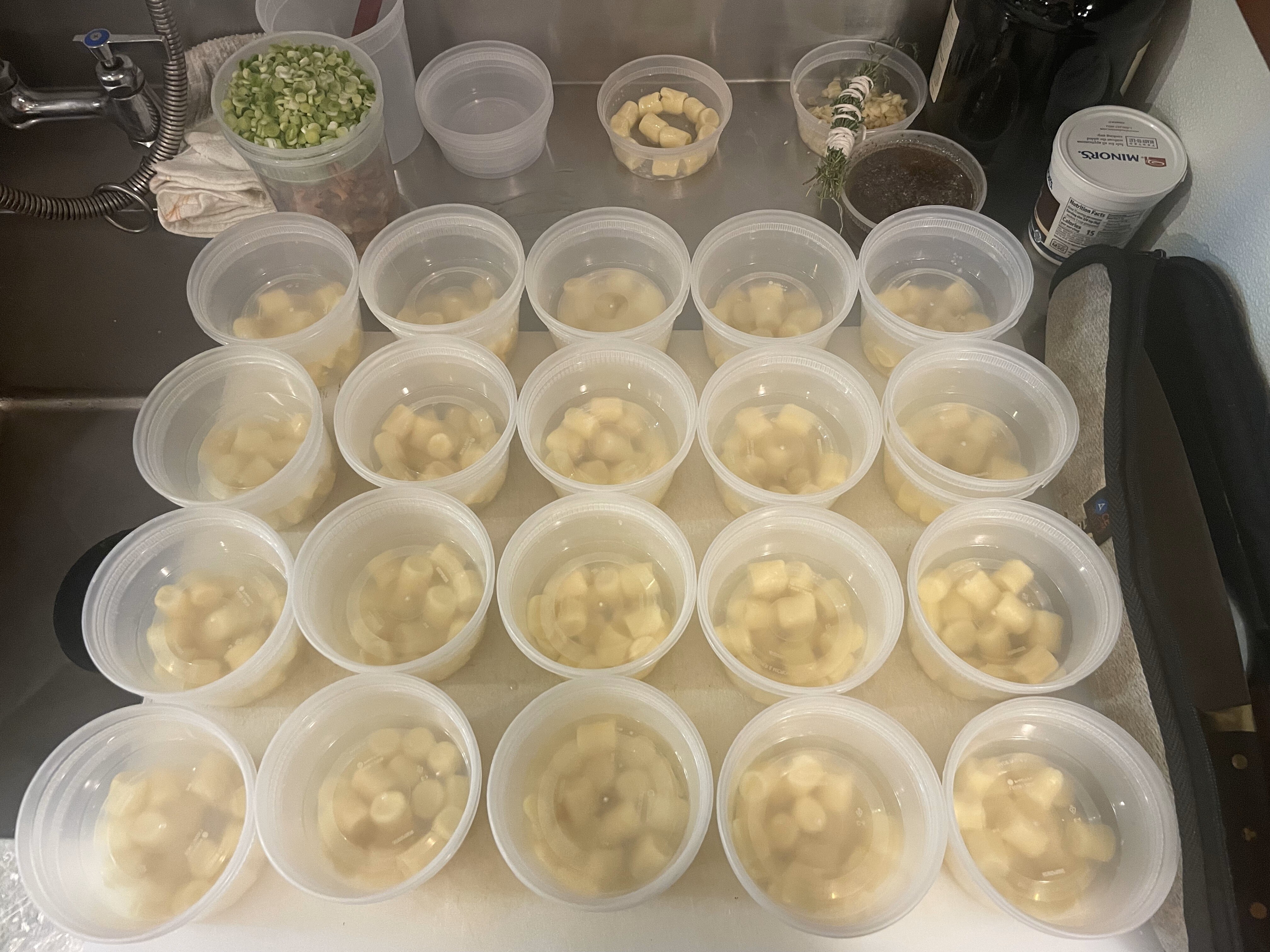 Gnocchi portioned
