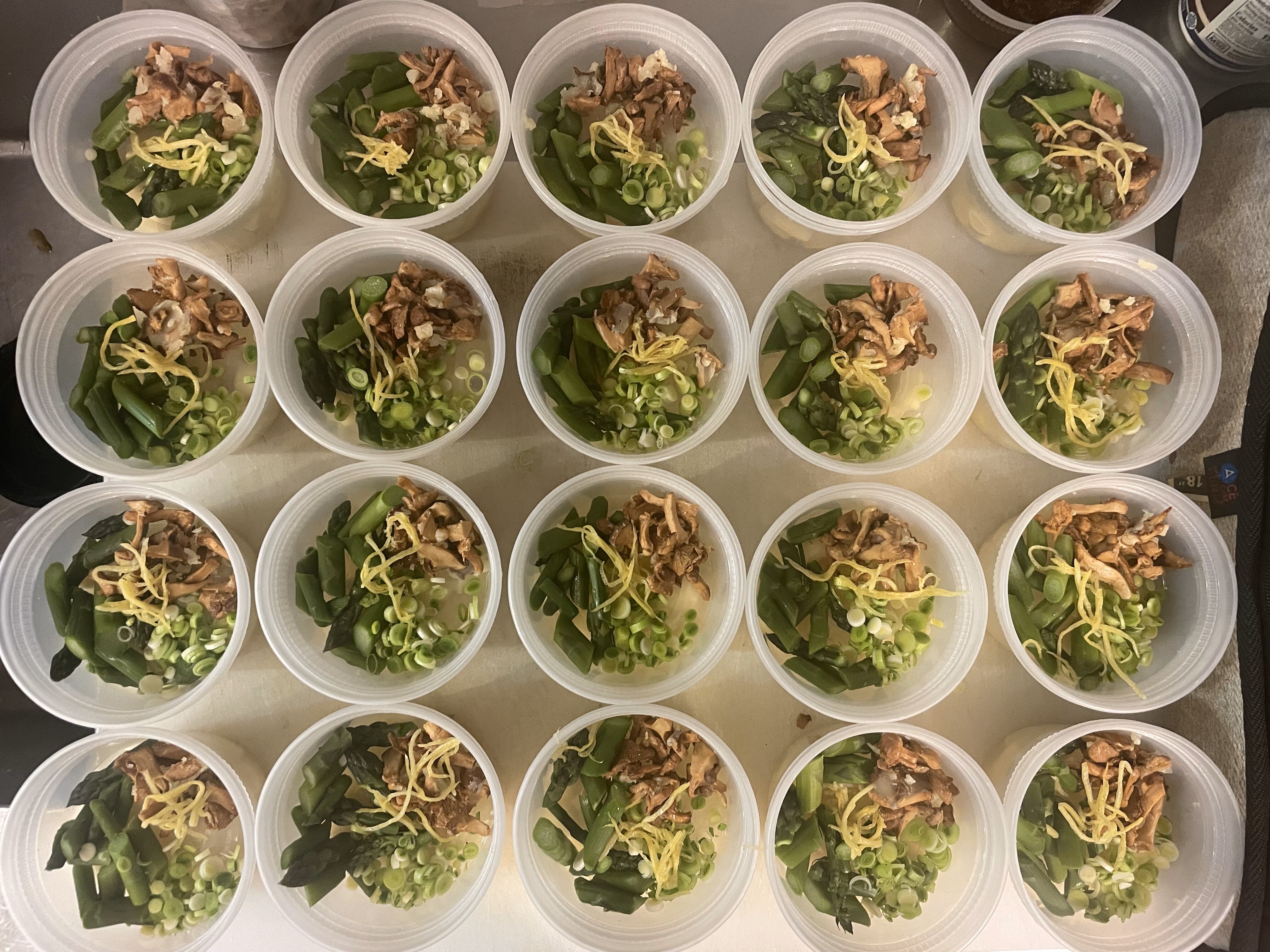 Gnocchi dish mise in containers