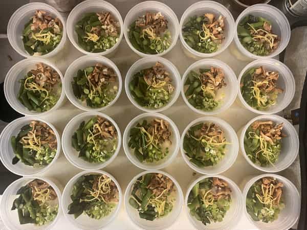 Gnocchi dish mise in containers