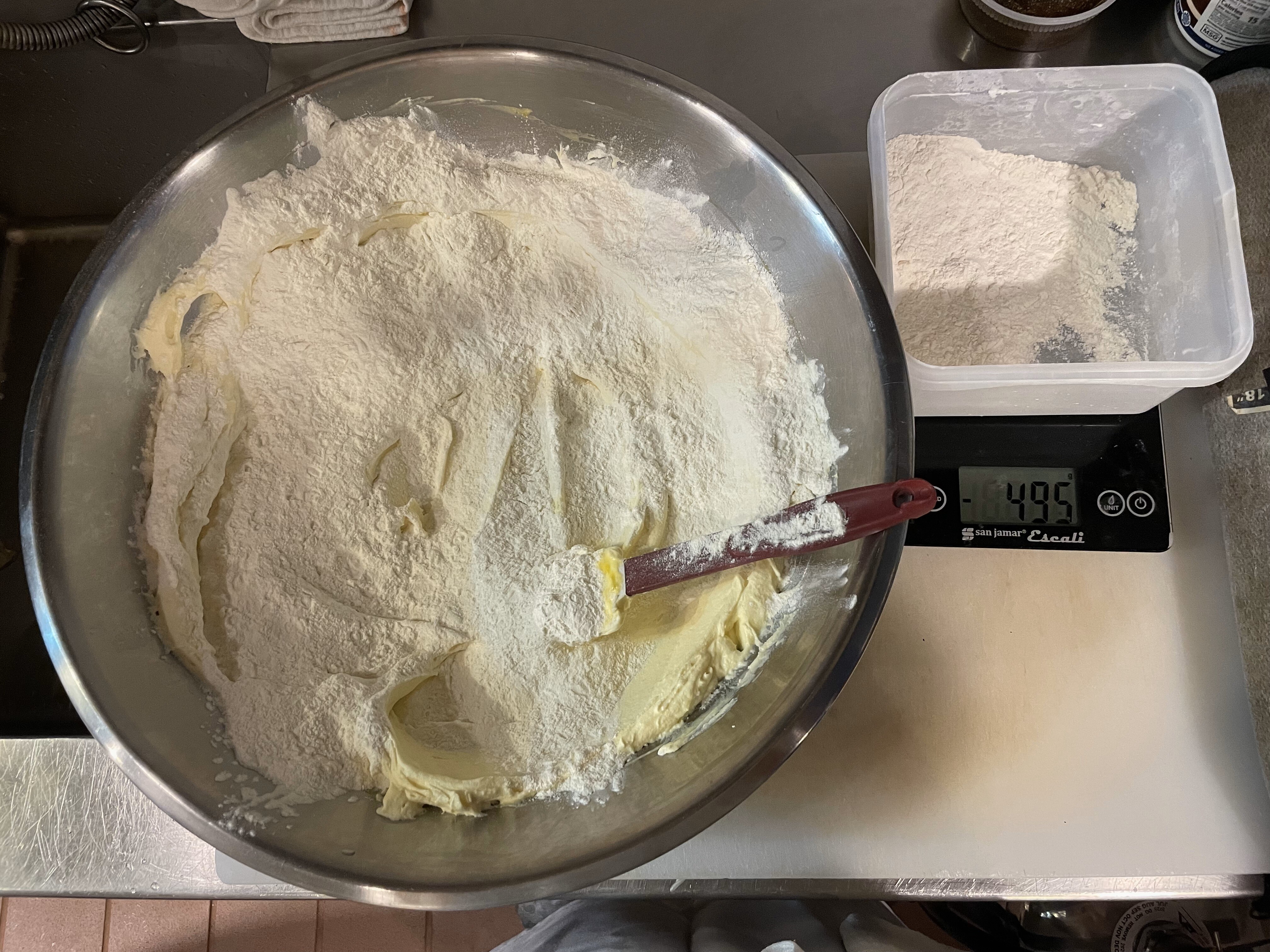 Weighing flour
