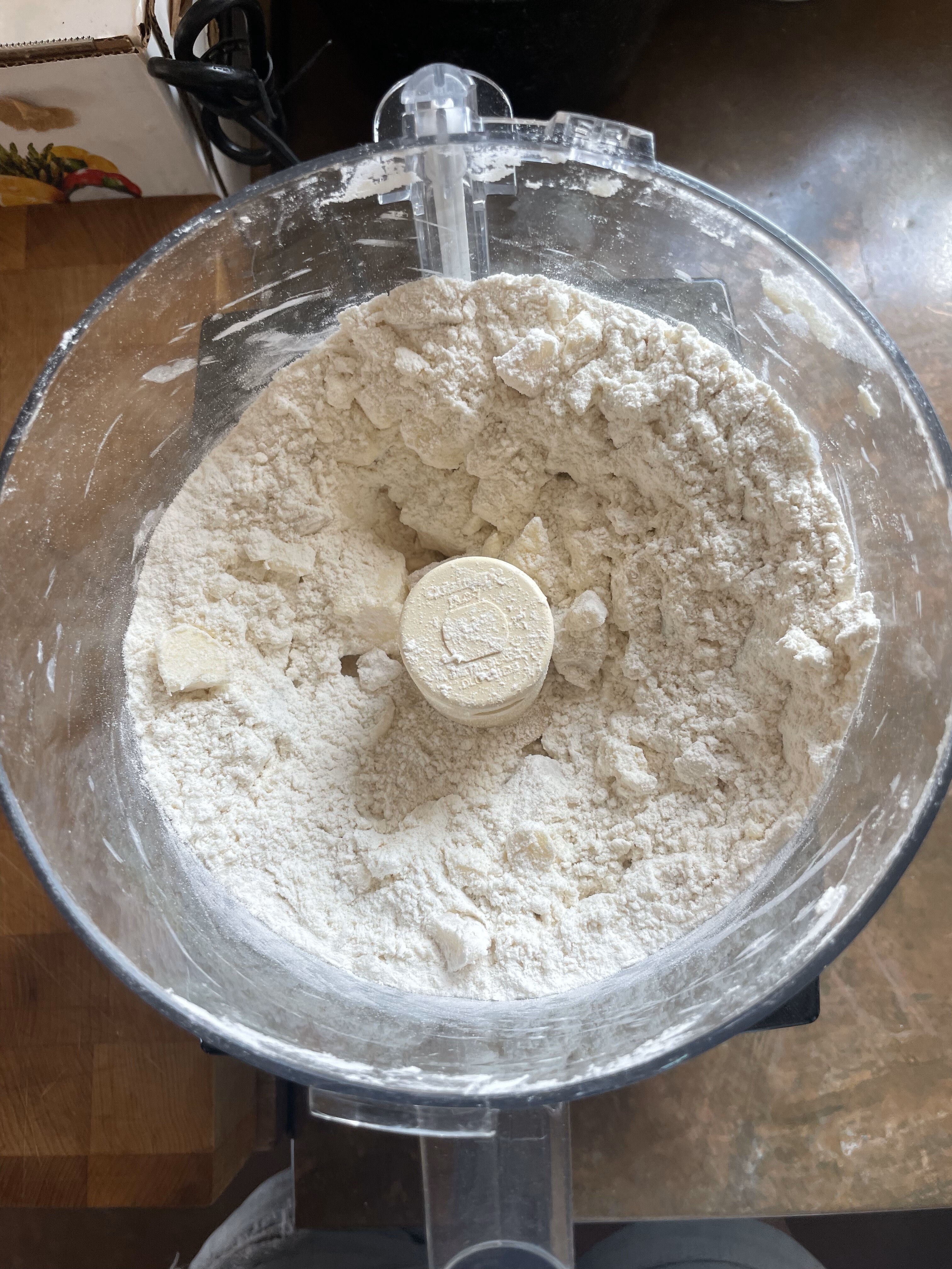 Butter pulsed in food processor