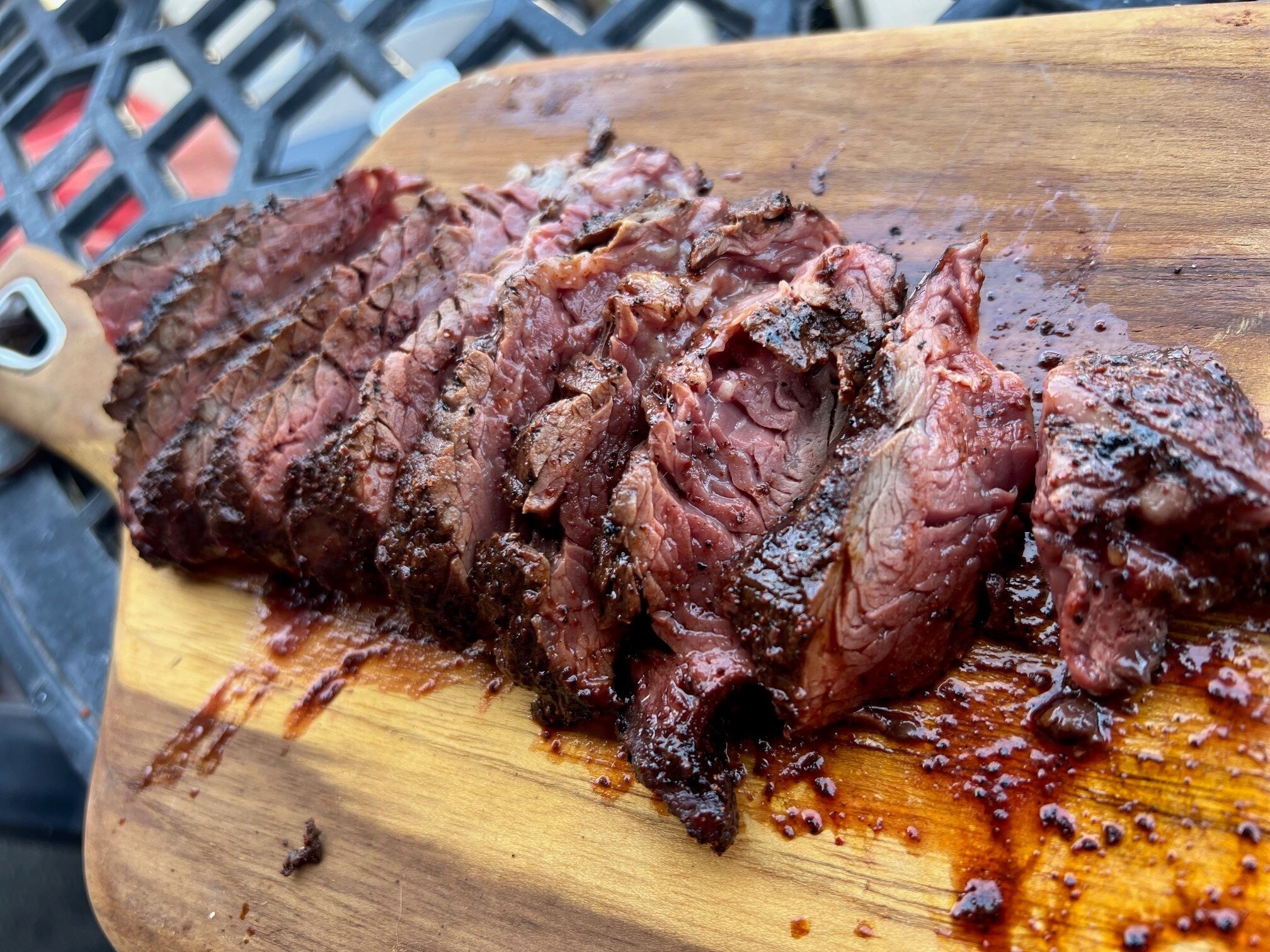 Meat sliced with sauce