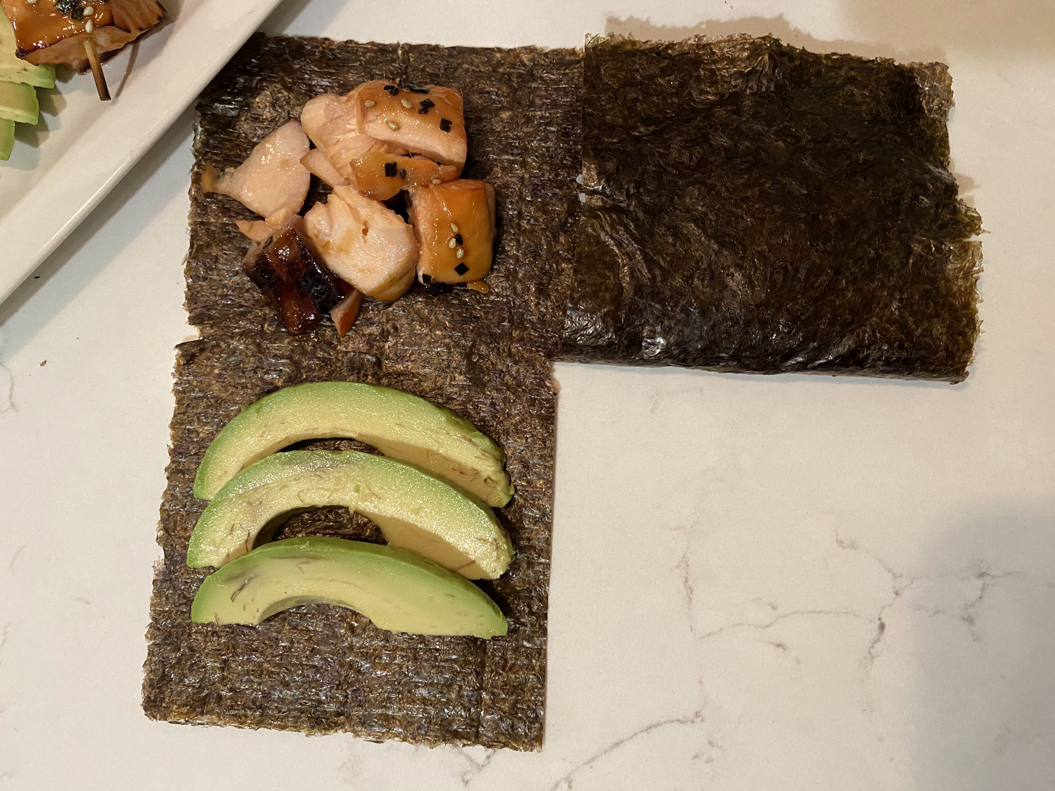 Folded sushi sandwich