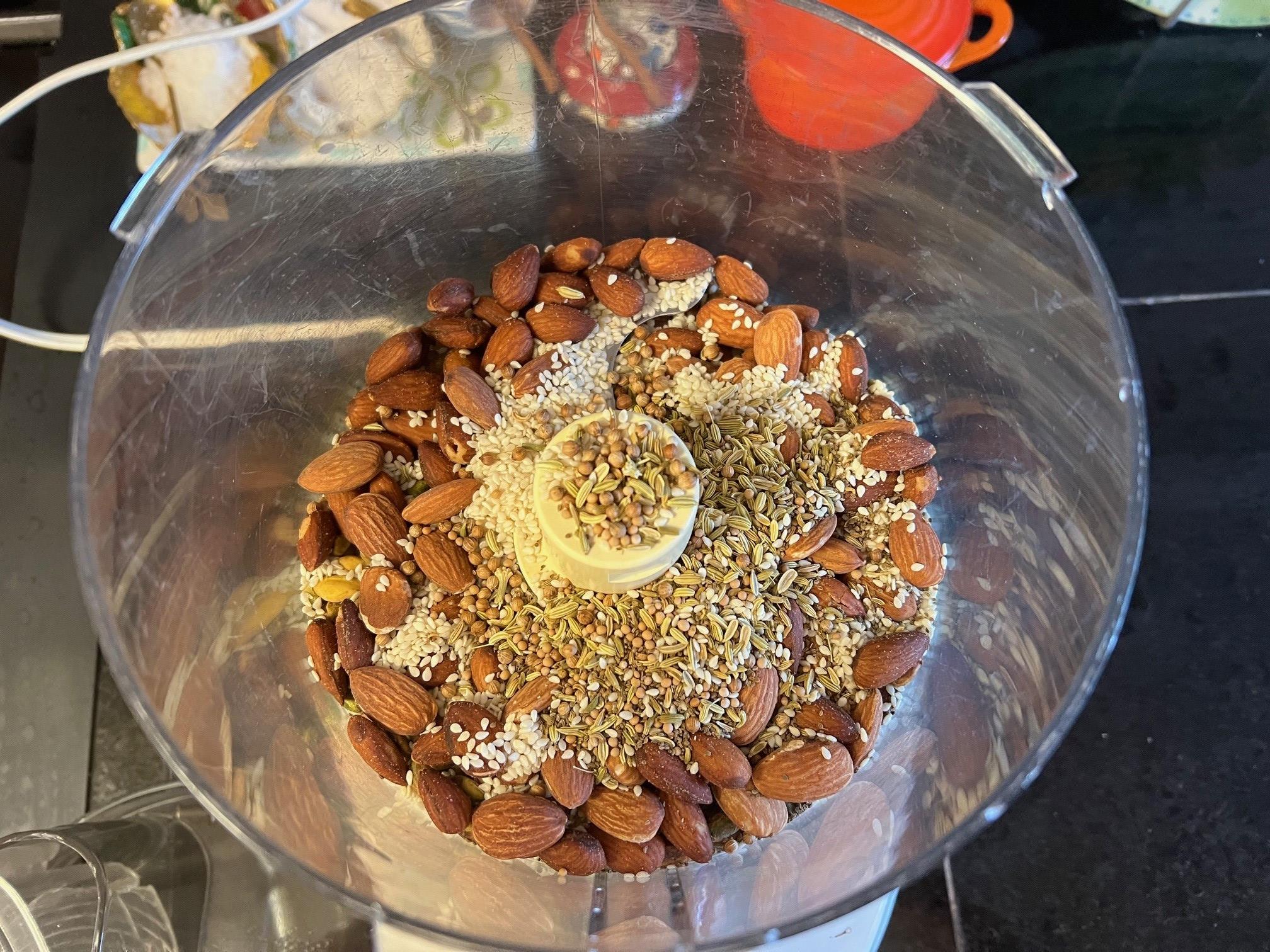 Nuts and seeds in bowl