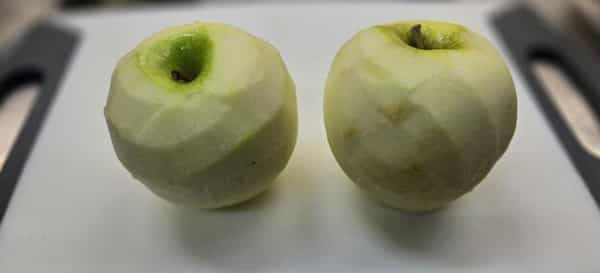 Peeled apples