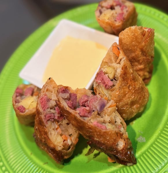 Plated egg rolls