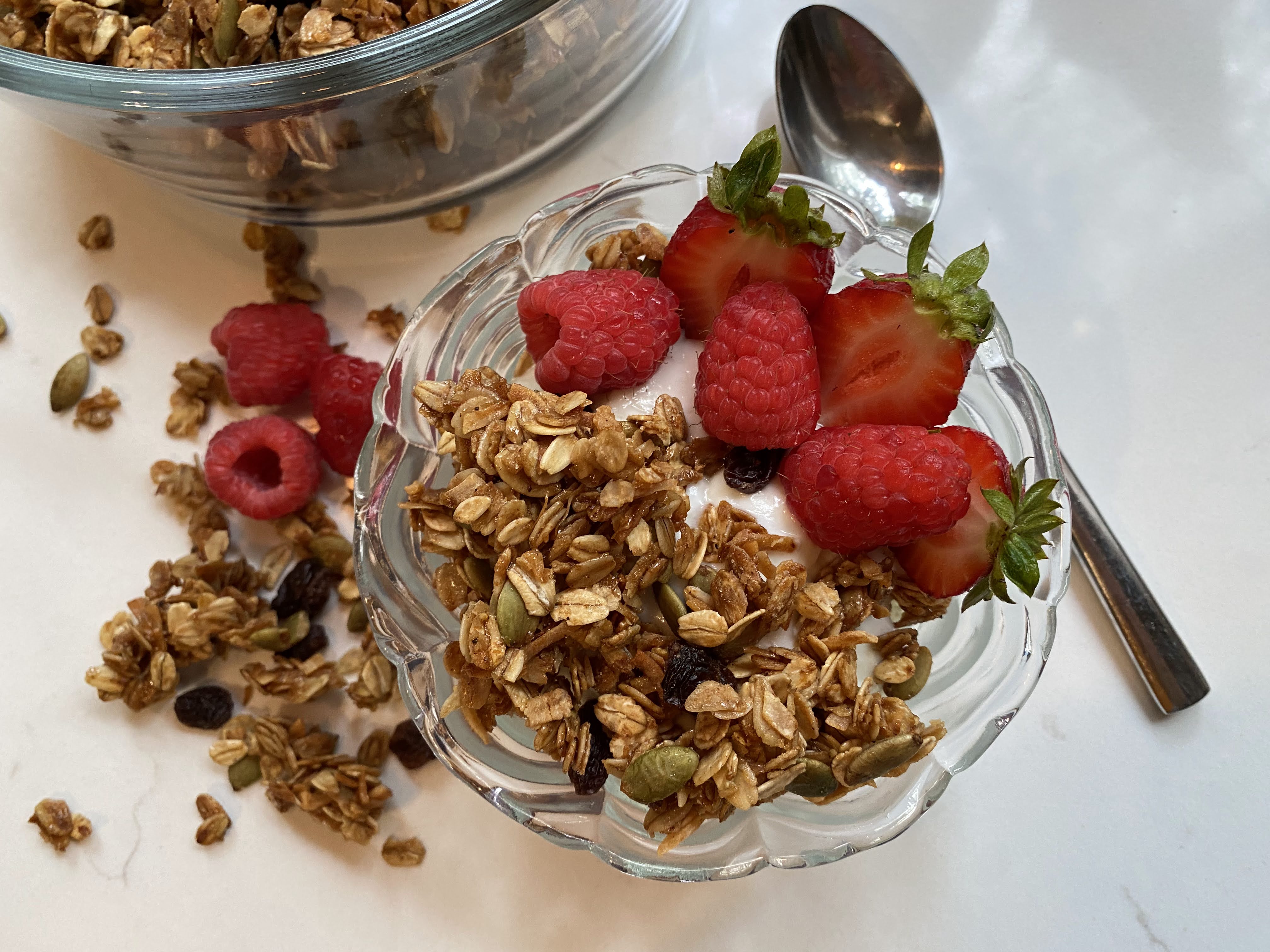 Plated granola