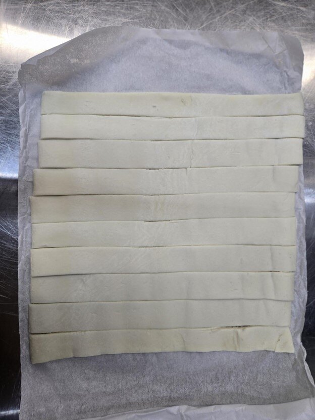 Puff pastry strips
