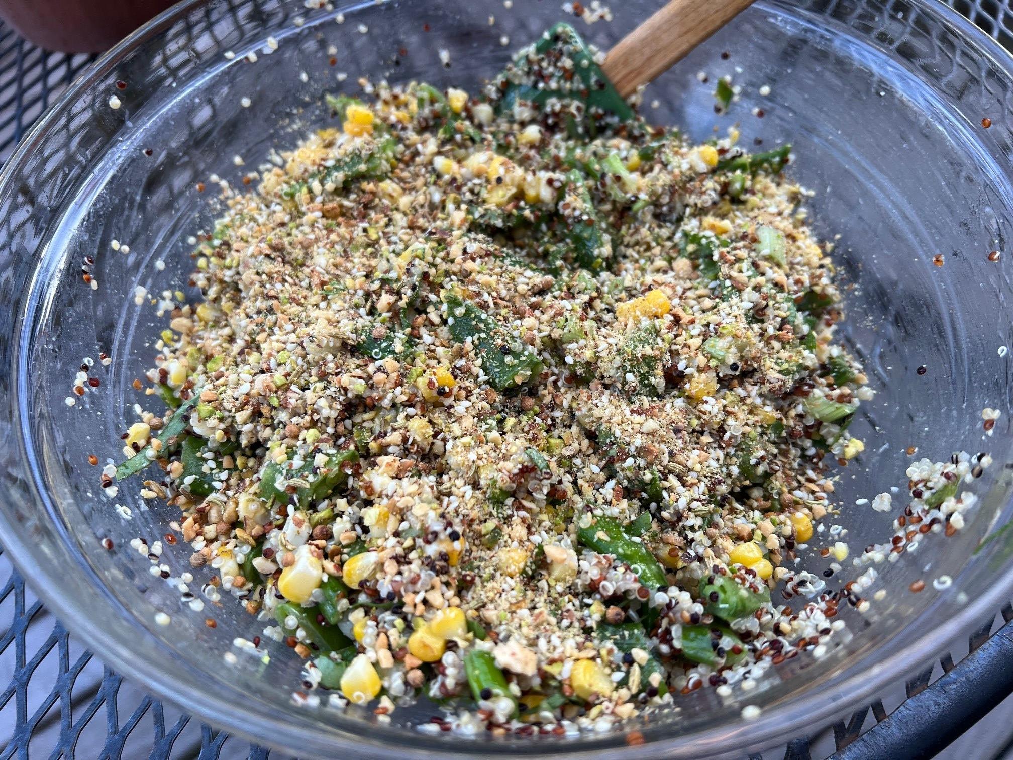 Quinoa salad with dukkah