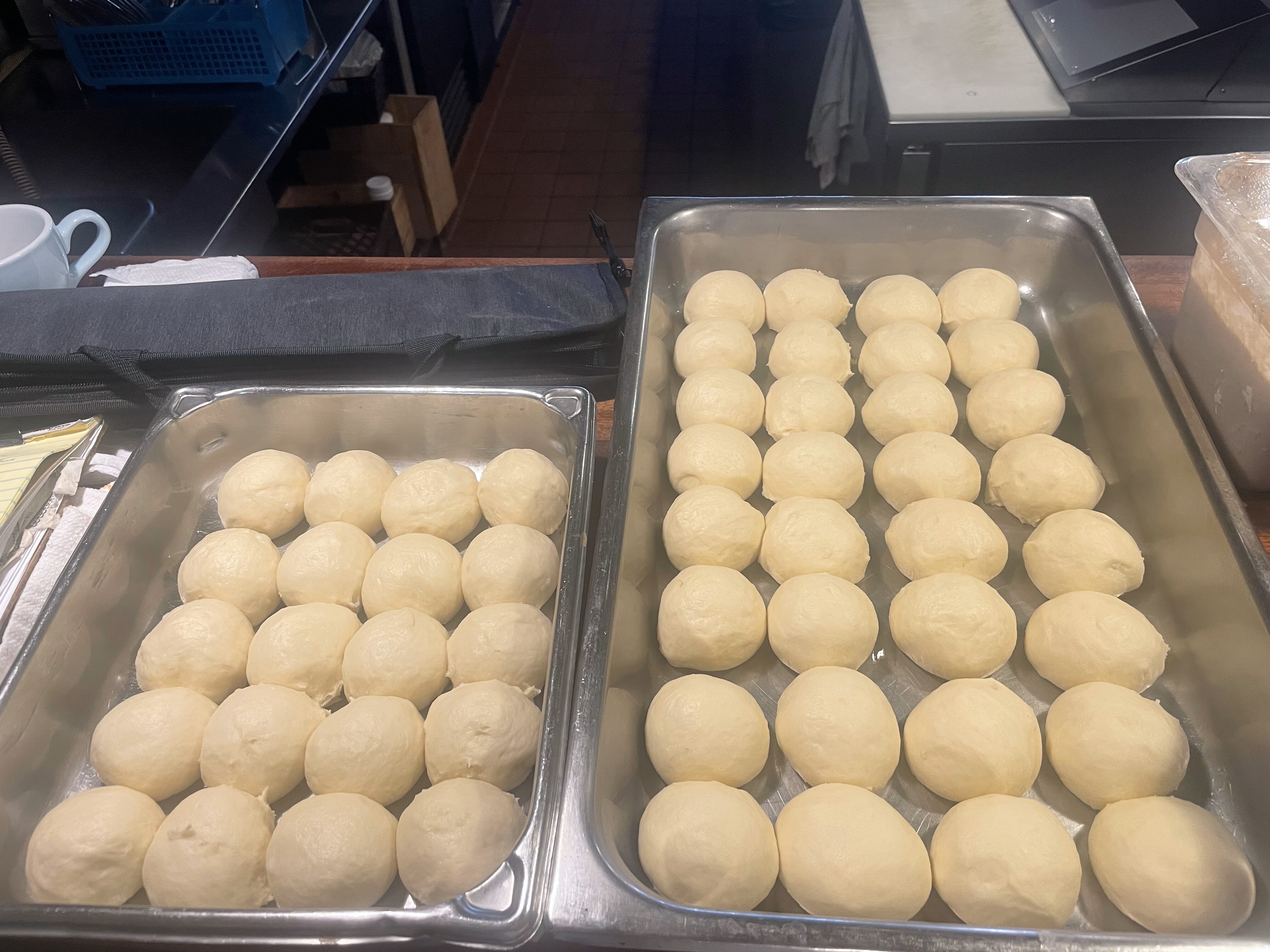 Shaping potato rolls