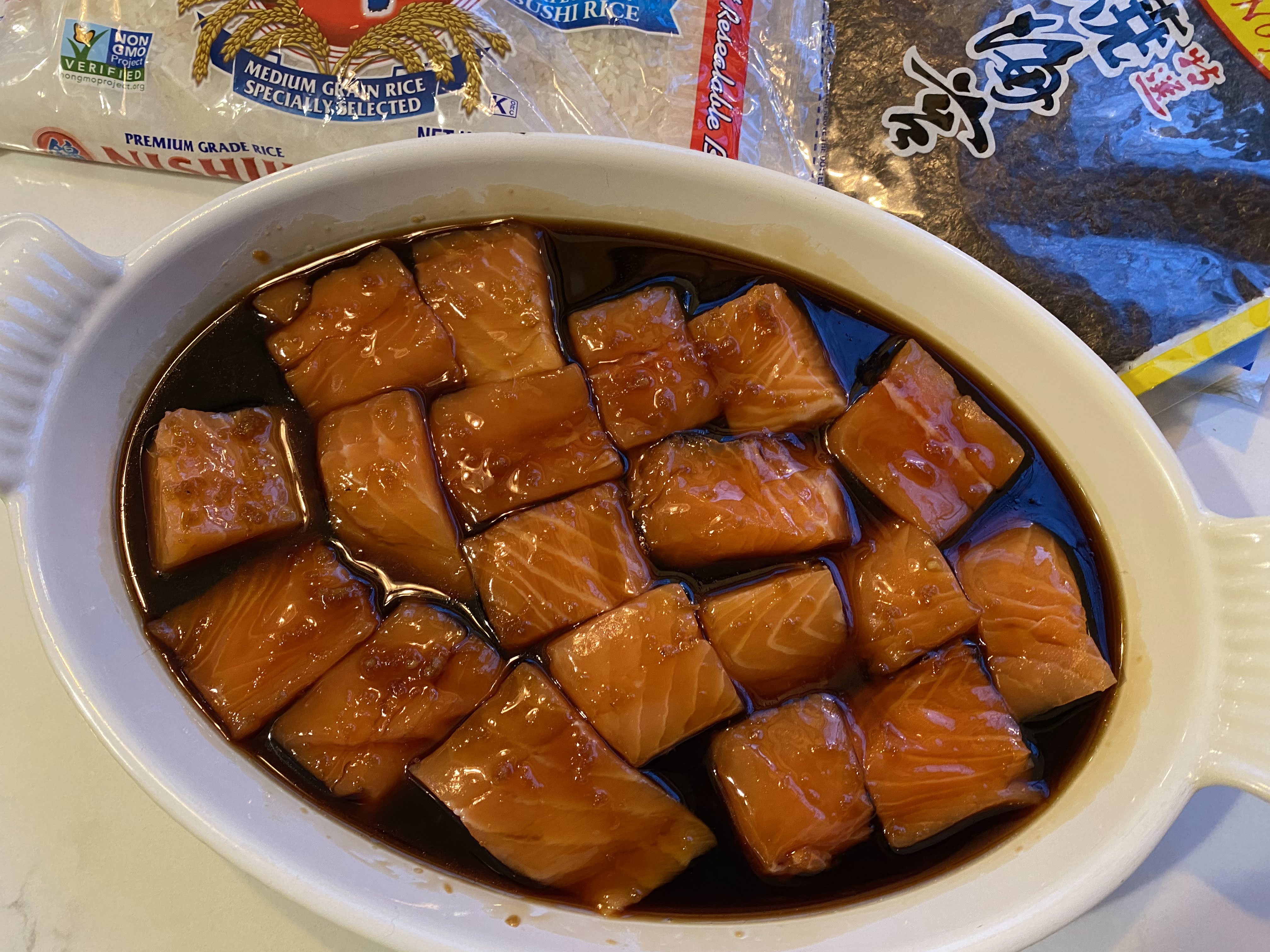 Marinated salmon