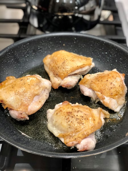 seared chicken thighs