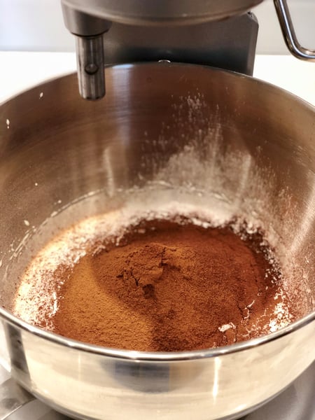 sifted cocoa and flour
