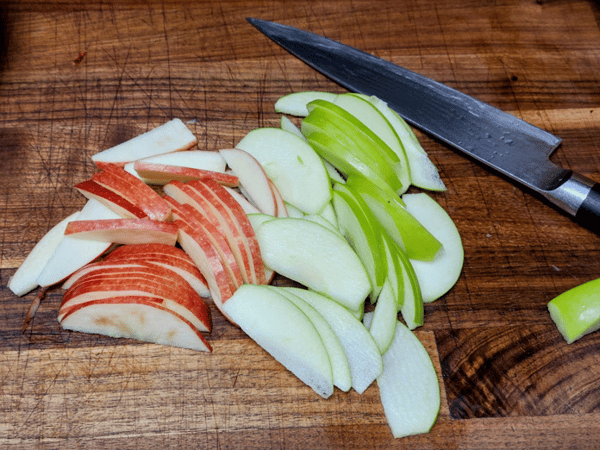 Sliced apples