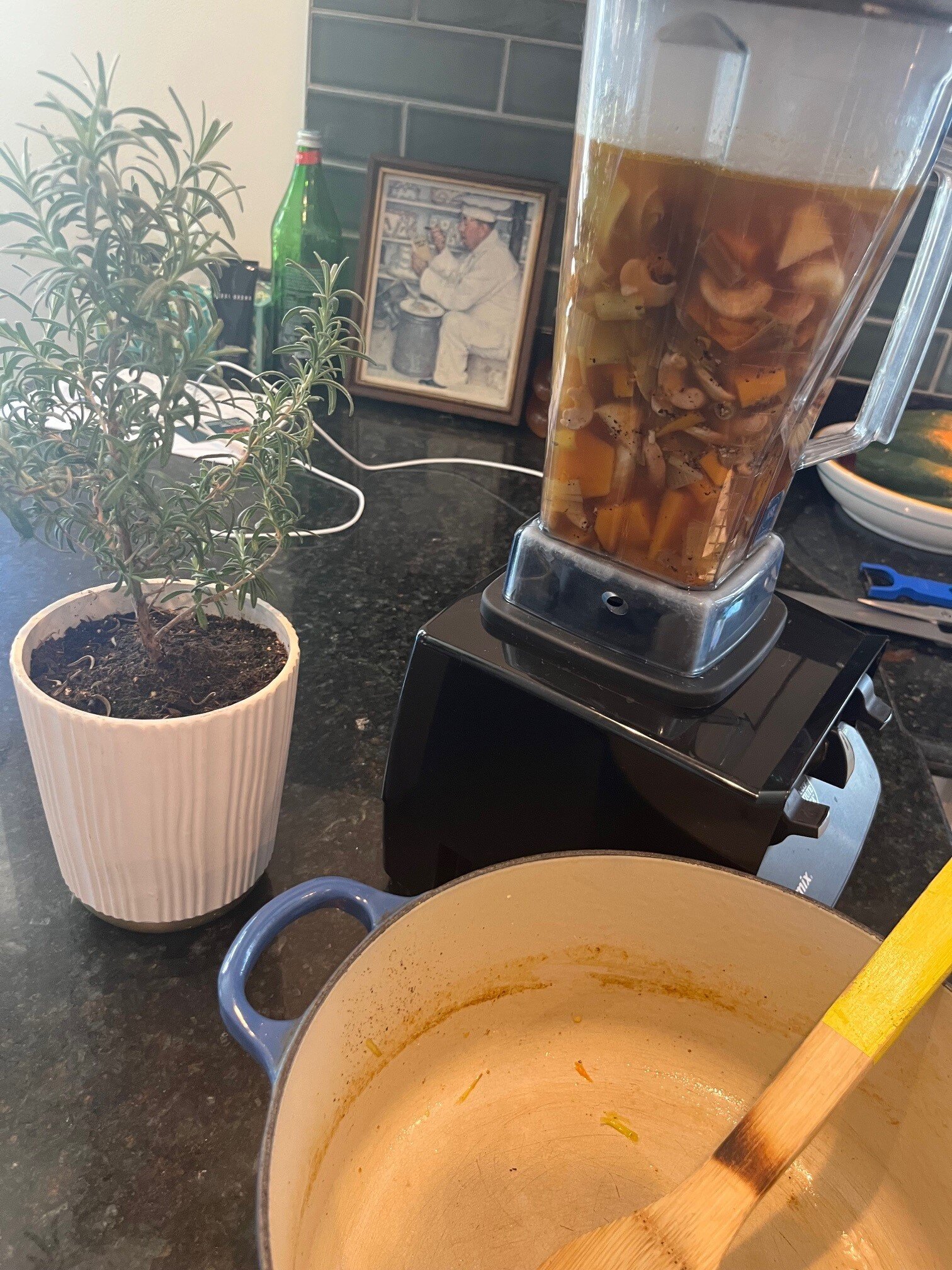 soup in blender