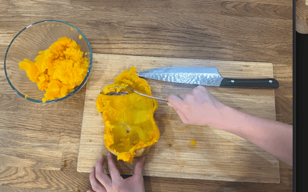 Spooning out squash