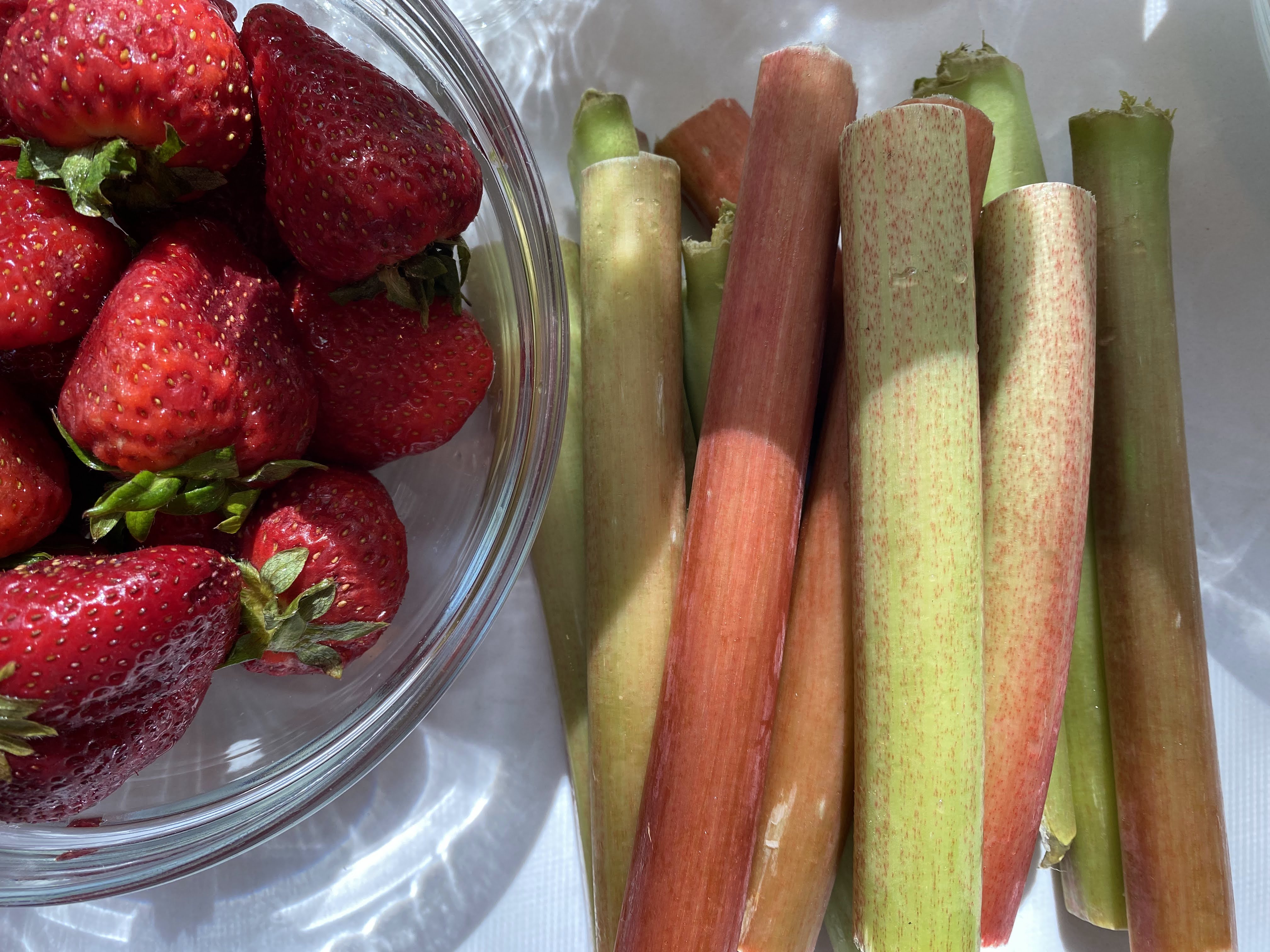 Strawberries and rhubarb