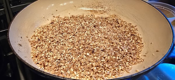 Toasting farro