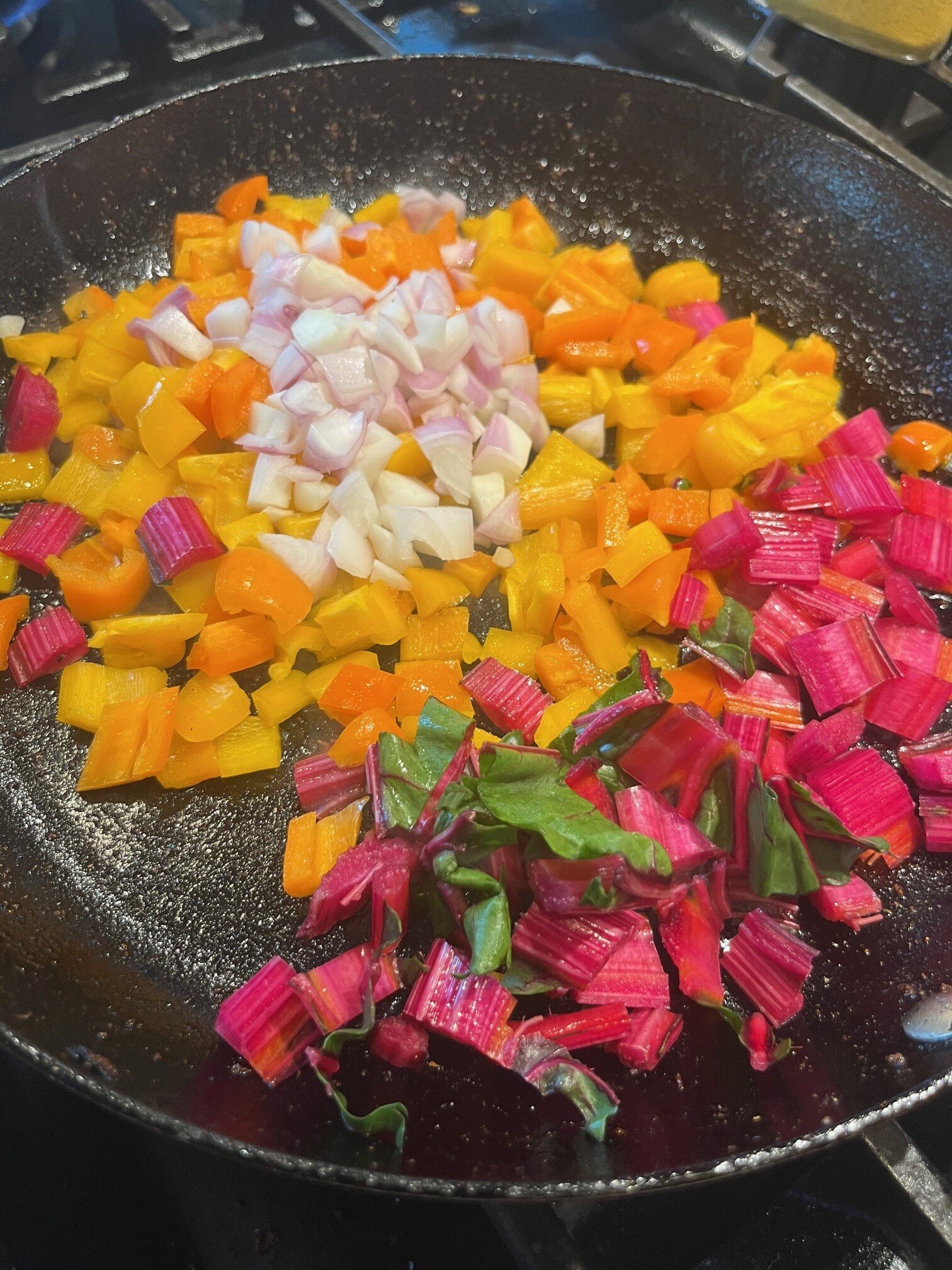 Veggies being cooked