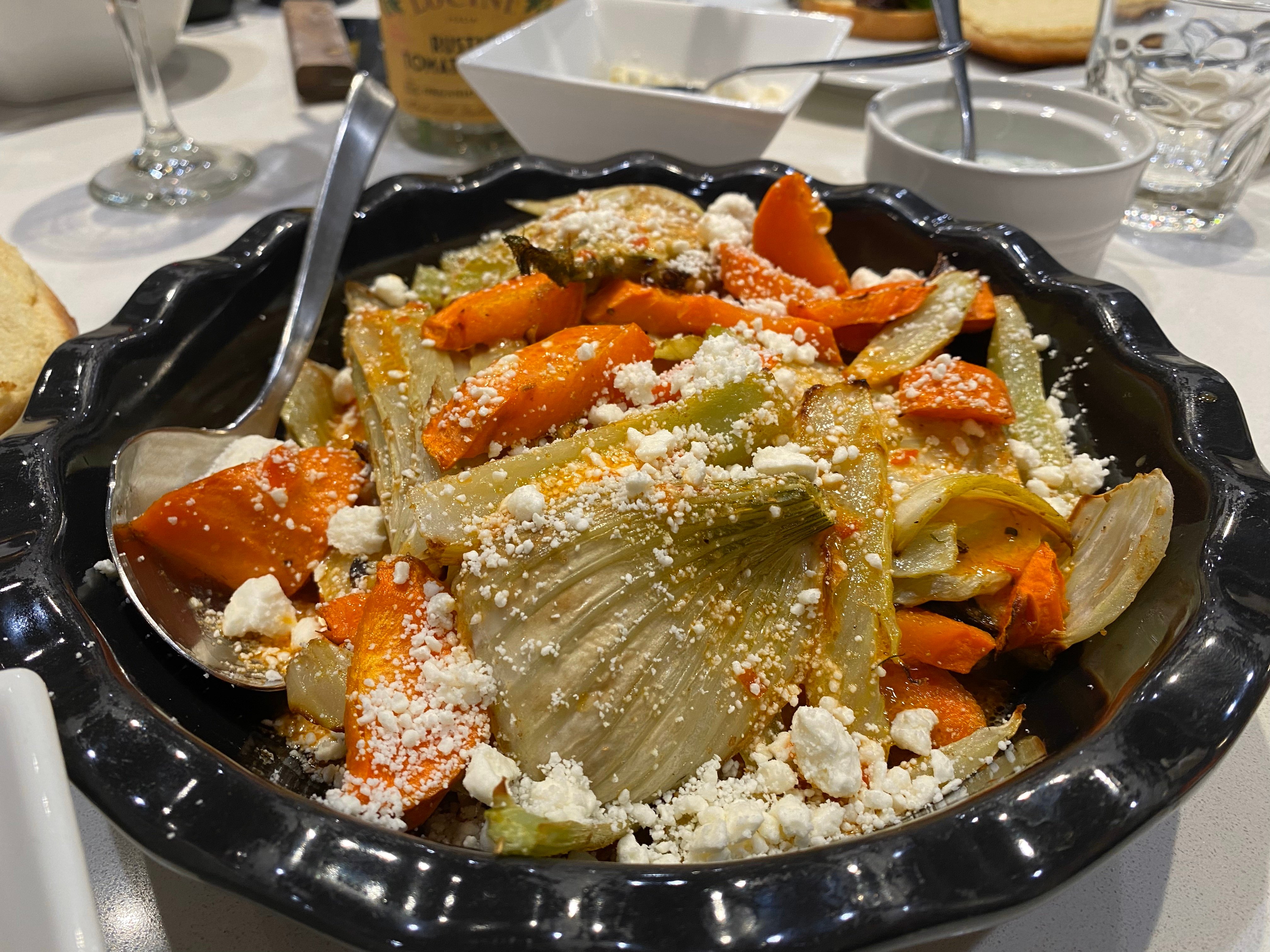 Roasted Carrot and Fennel Salad with Feta and Harissa Vinaigrette