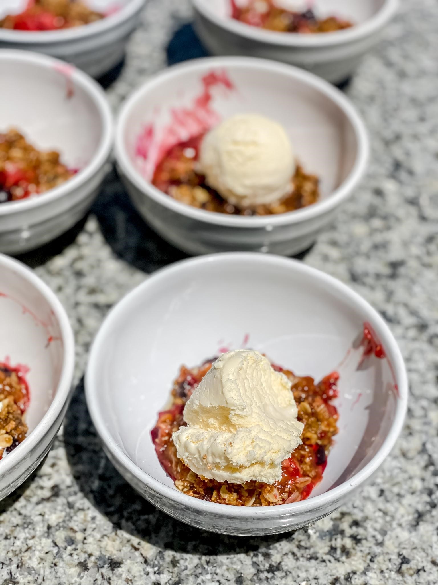 Wood Fired Berry Crisp with Amaretti Streusel
