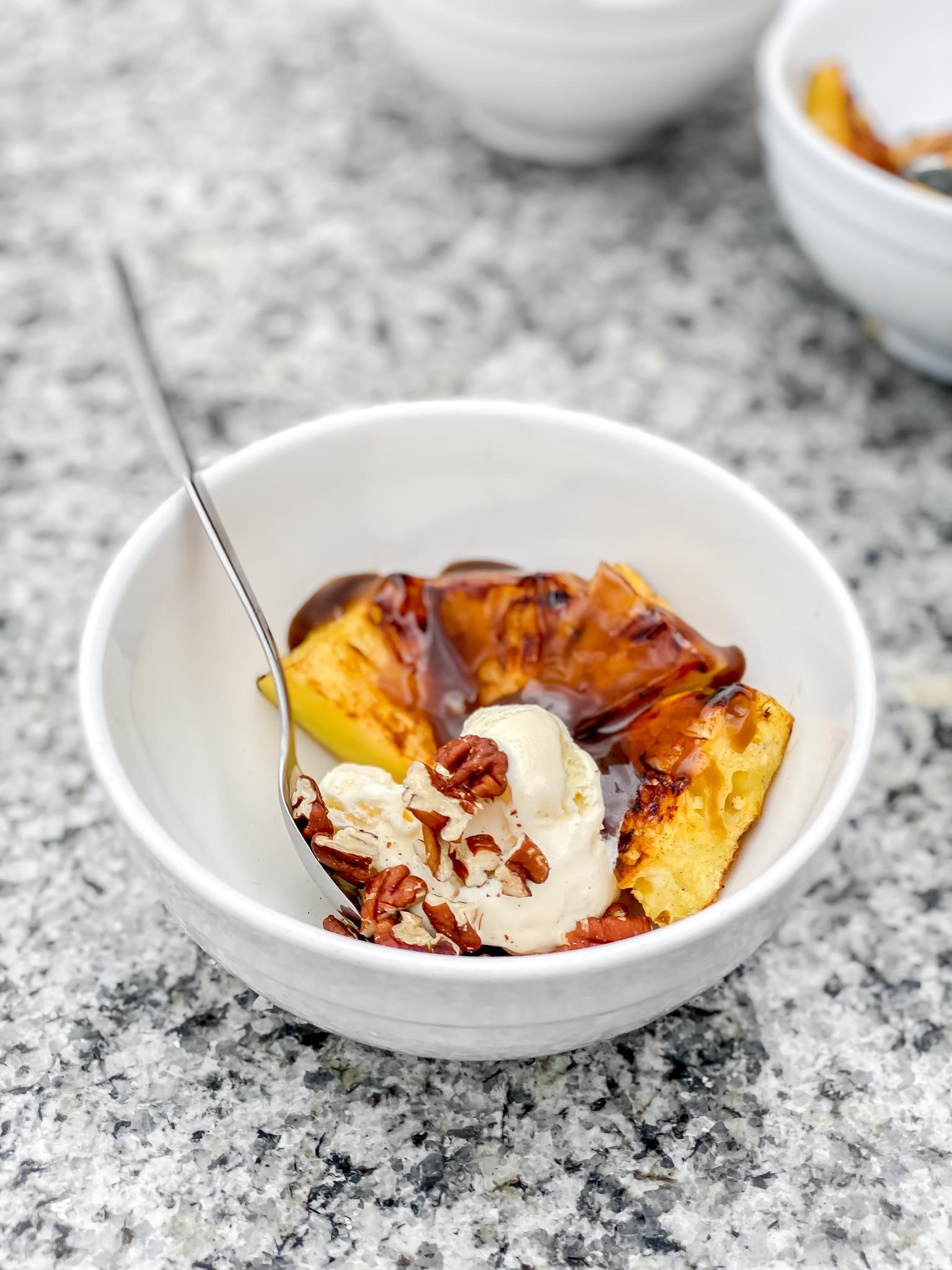 Grilled Pineapple with Bourbon-Butter Sauce and Toasted Pecans