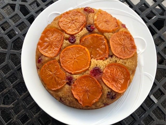 Persimmon-Cranberry Upside-Down Cake