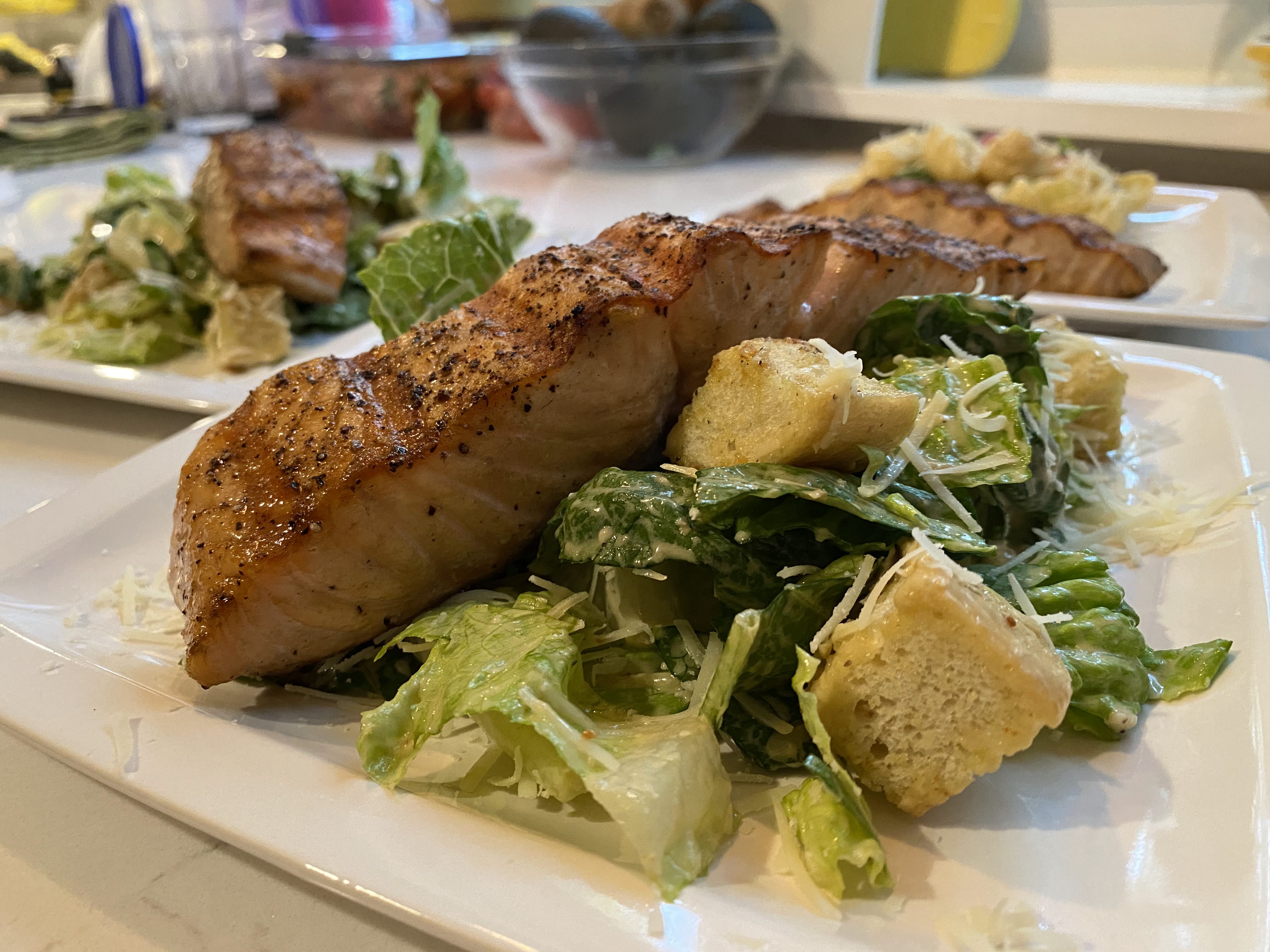 Grilled Salmon Caesar Salad