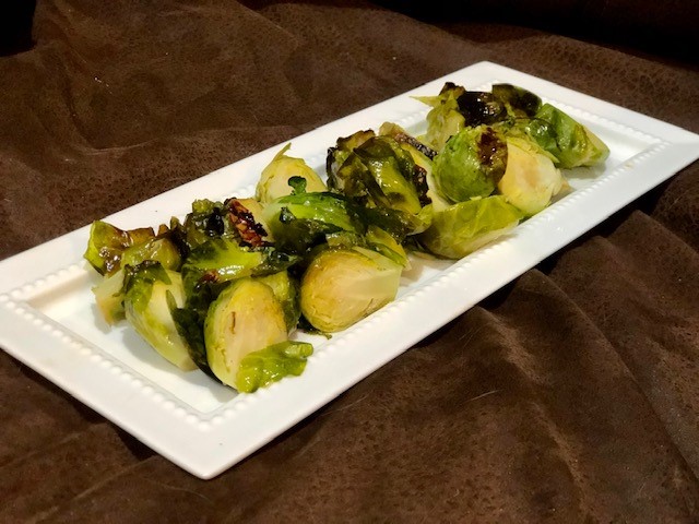 Maple Chili Garlic Glazed Brussels Sprouts on the Stalk