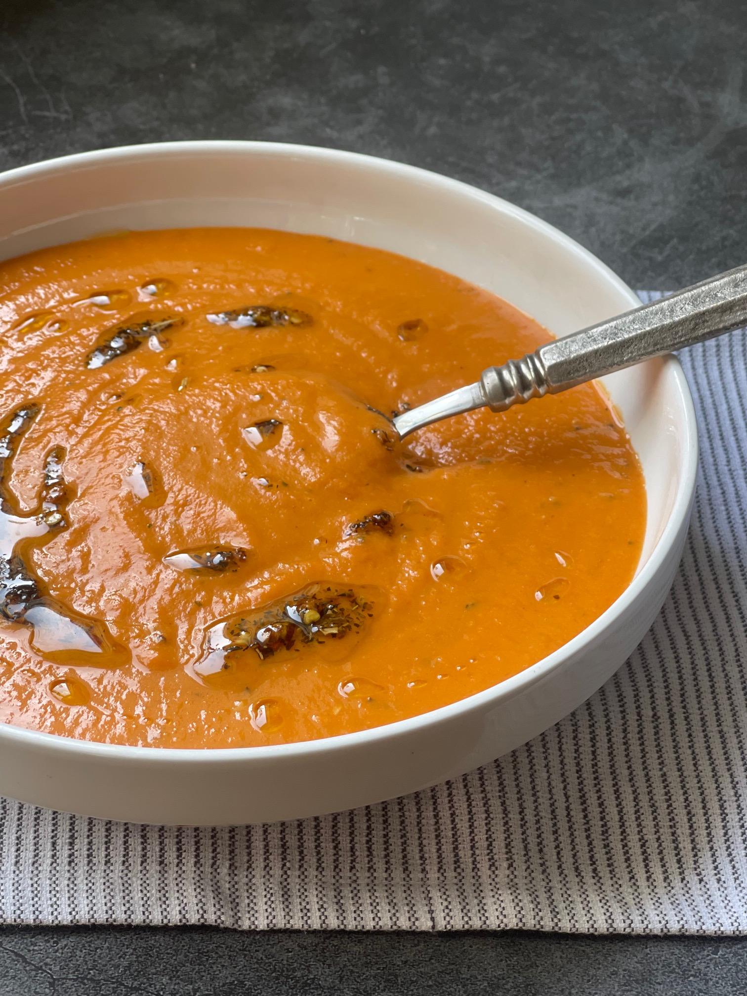 Roasted Delicata Squash and Carrot Soup