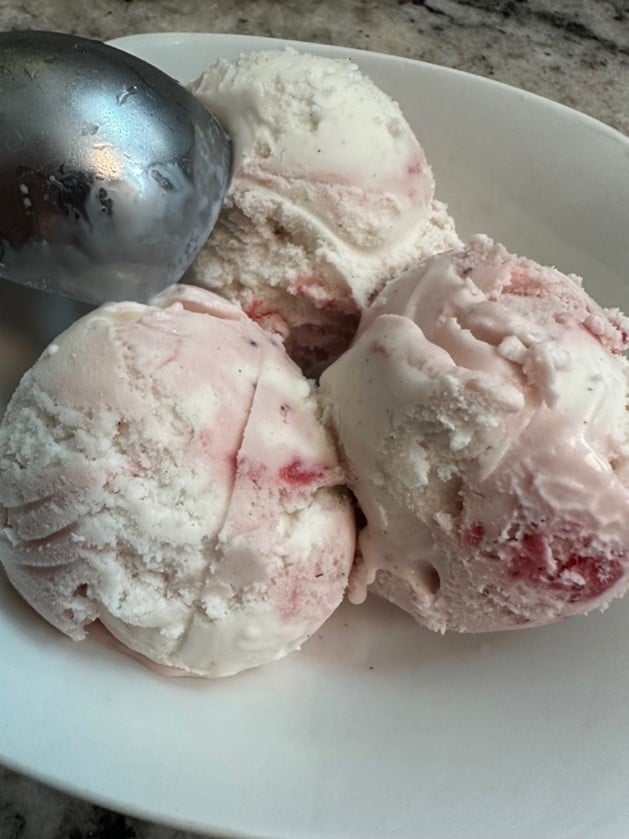 Strawberry Swirl No Churn Ice Cream