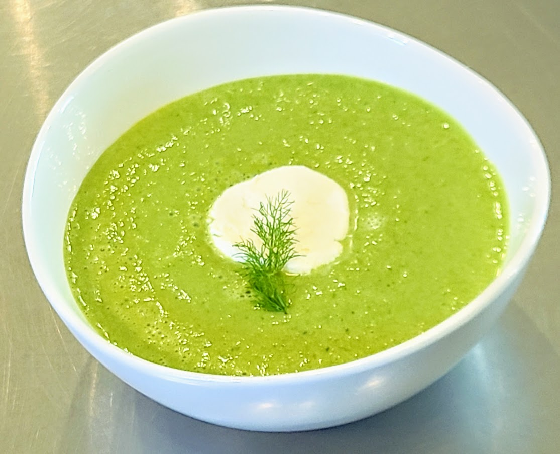 Asparagus-Leek Bisque with Crème Fraîche