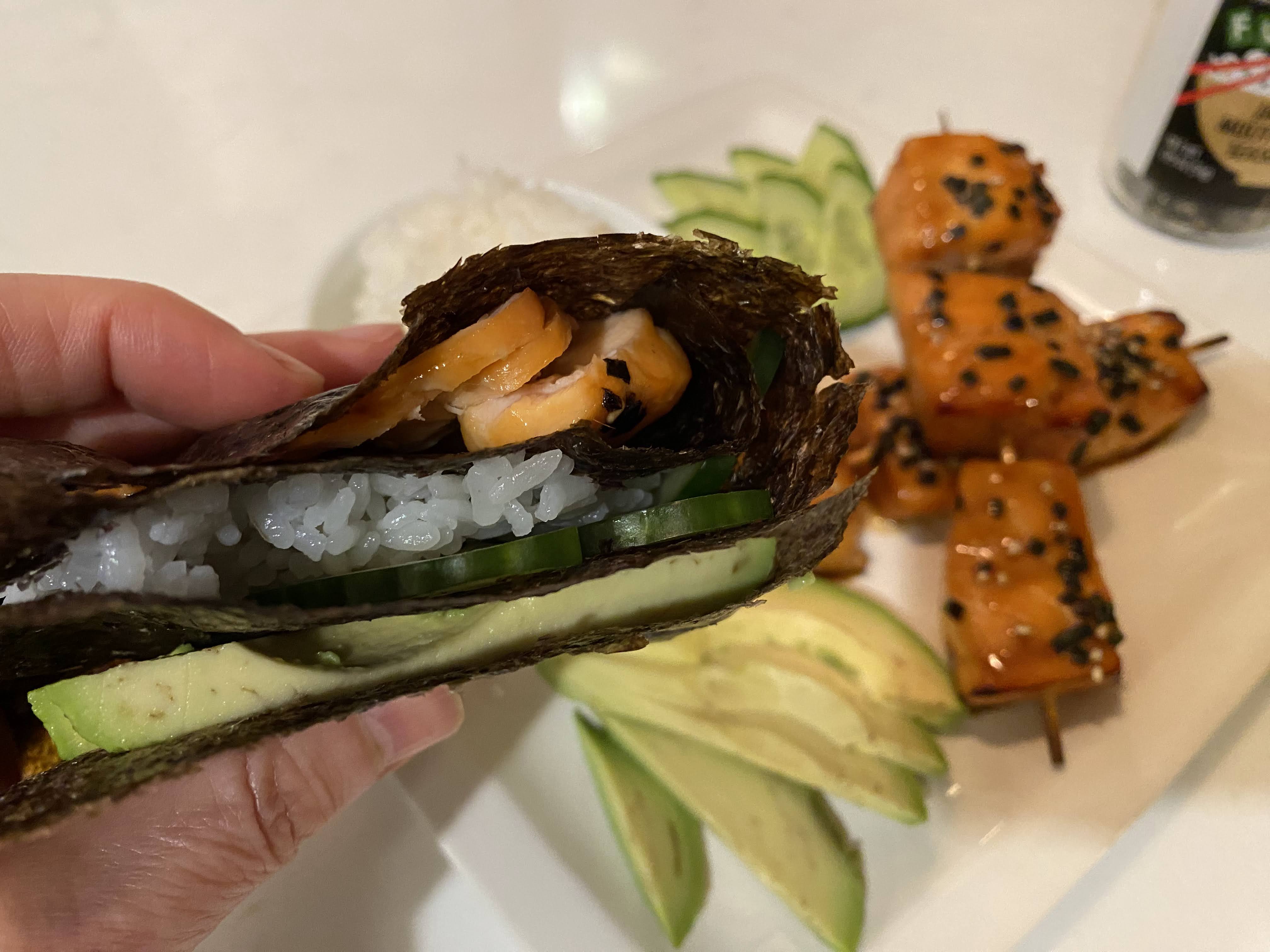 Teriyaki Salmon Sushi Sandwiches