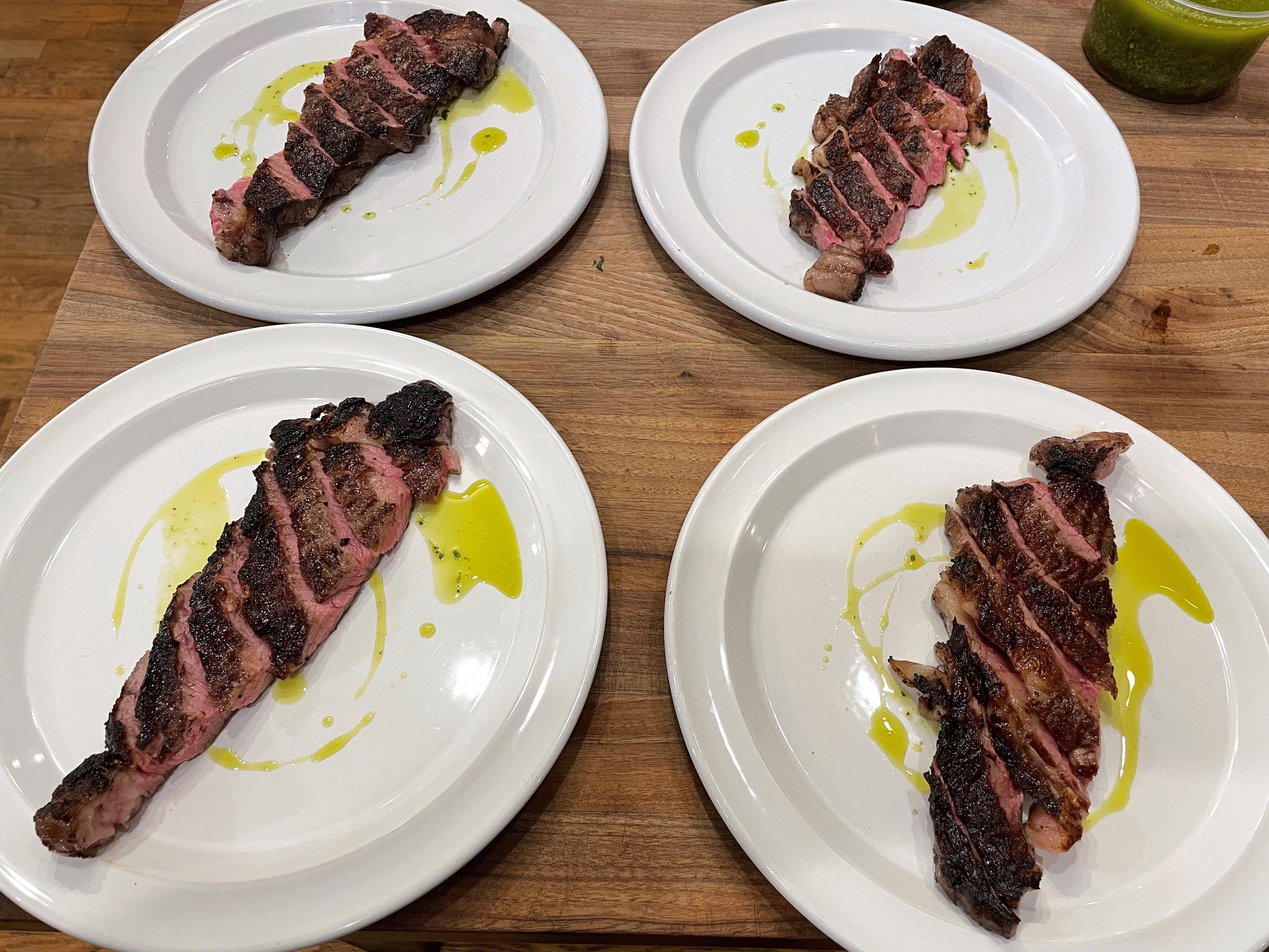 Grilled Strip Steaks with Herb Compound Butter